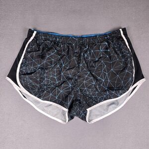 Umbro Athletic Running Shorts XL Black Blue Geometric‎ Quick Dry Mens Lined